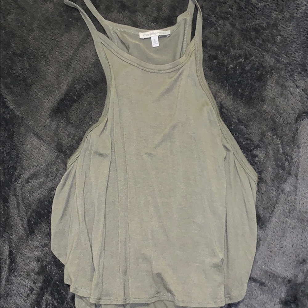 Olive green flowy top